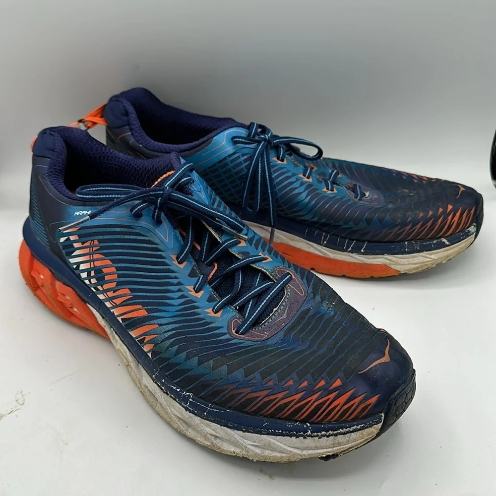 men's blue orange purple Hoka Arahi tennis shoes size 12.5 - Picture 3 of 6